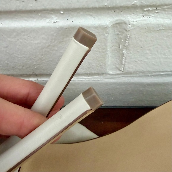 Steve Madden Peep Toe Slouchy Sling Back Platform Stilettos in Cream, SZ 7.5 - Picture 7 of 9